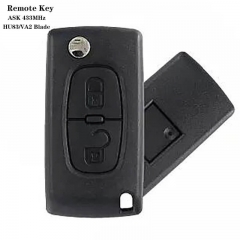 2buttons Remote Key ASK 433mhz (HU83 / VA2) For peogueo*t 307 0523