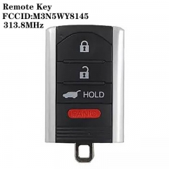 3+1 Buttons Remote Key 313.8mhz FCCID:M3N5WY8145 For Acur*a 