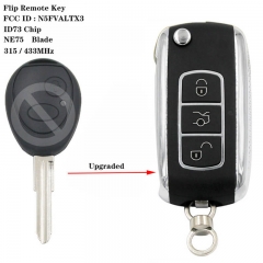 Upgraded Flip Remote Key 3 Buttons NE75 Blade 315mhz / 433MHz ID73 Chip FCC ID : N5FVALTX3 for Land Rove*r Discovery 1999-2004 