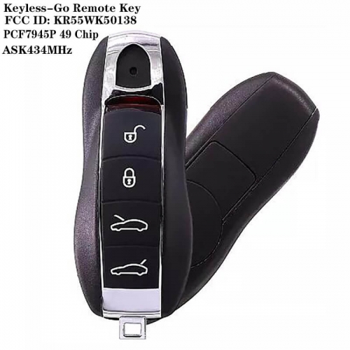 4 Button Keyless-Go Remote Key / PCF7945P 49 Chip FCC ID: KR55WK50138 HU66 ASK434MHz For Posrch*e Panamera 