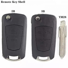 Modified Flip Remote Key Shell 2/3 Button (HU46) Blade For Ope*l
