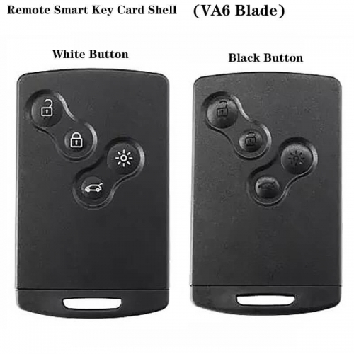 4 Button Smart Card Shell White/Black Button Case Buckle Removable VA6 For Renaul*t Koreo 