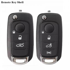 3/4Button Folding Remote Key Shell SIP22 For FIAT 500