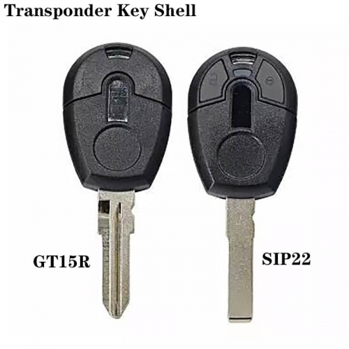 Transponder Key Shell Black SIP22/GT15R Blade For FIAT(Brazil Only）