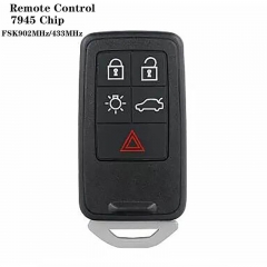 4+1Button Remote Control FSK902MHz/433MHz 7945 Chip HU137 Blade For VOLVO