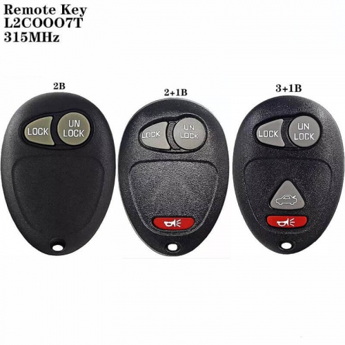 2/2+1/3+1Button Remote Key 315MHz L2COOO7T For Buick Regal 