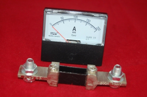 DC 200A  Analog Ammeter Panel AMP Current Meter DC 0-200A 60*70MM with Shunt