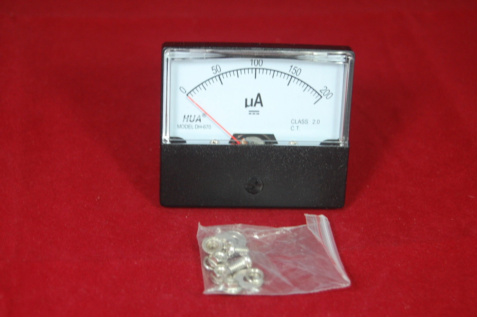 1PC DC 0-200uA  Analog Ammeter Panel AMP Current Meter 60*70MM directly Connect