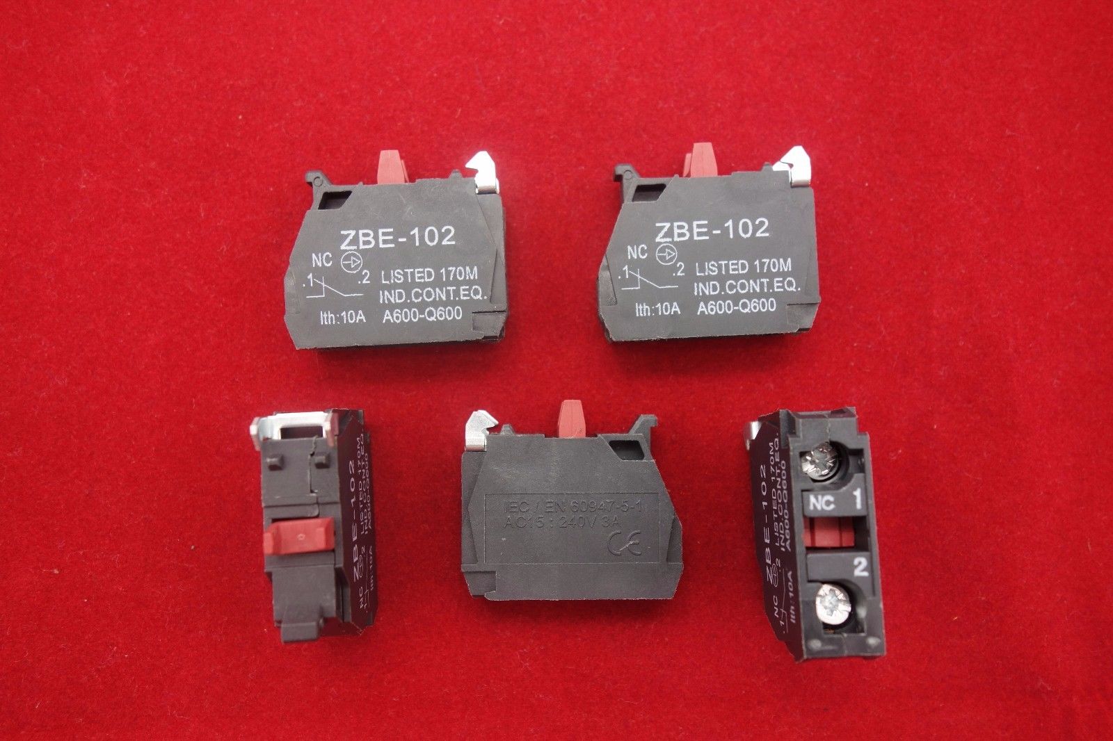 5PCS ZBE-102 N/C CONTACT BLOCK FITS XB4 XB5 Series Products