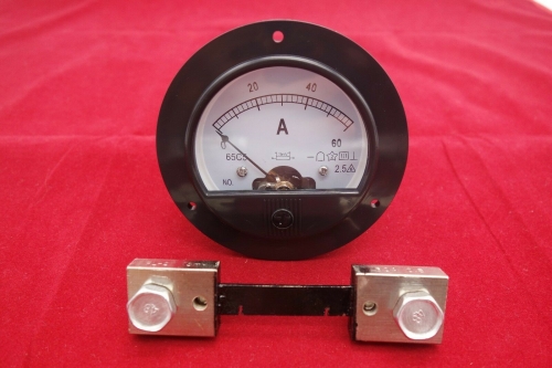 DC 0-60A Round Analog Ammeter Panel AMP Current Meter Dia. 90mm with shunt