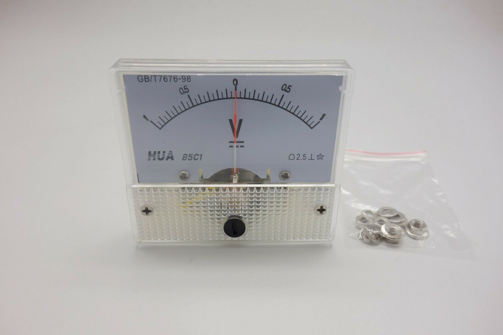 DC Minus Zero Plus -1V - 0 +1V Analog 85C1 56*64mm Voltage Analogue Panel meter