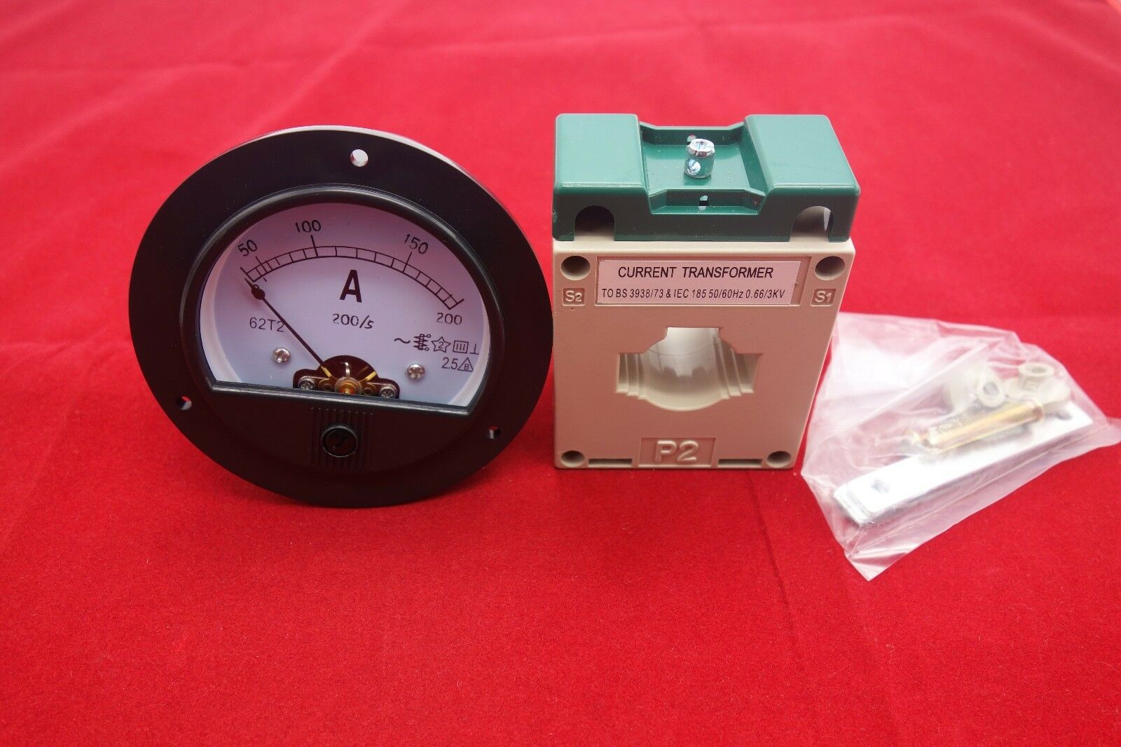 AC 0-200A ROUND Analog Ammeter Panel Current Meter Dia. 90mm with Transformer