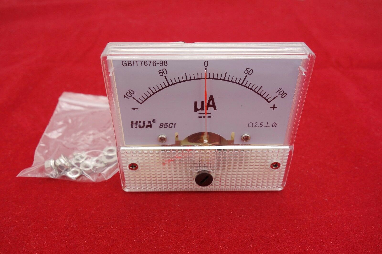 DC Minus Zero Plus -100uA-+100uA Analog 85C1 Analogue Ammeter AMP Panel meter