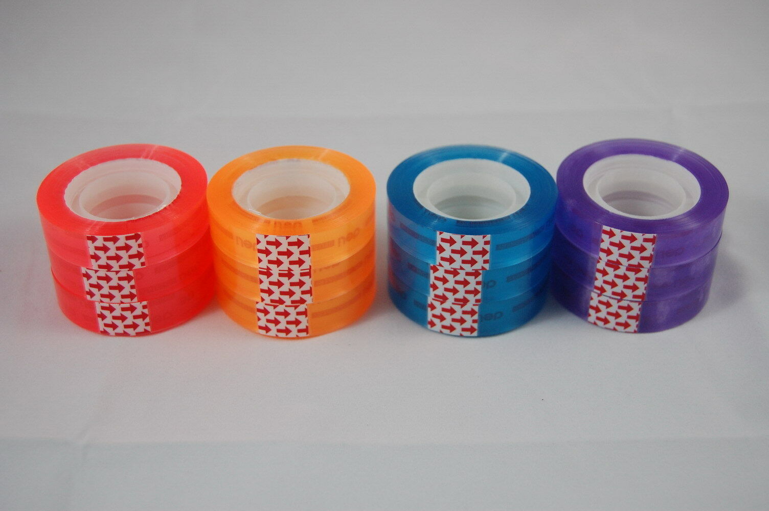 12 Rolls 12MMX30Y Color self adhesive tape go on clear transparent