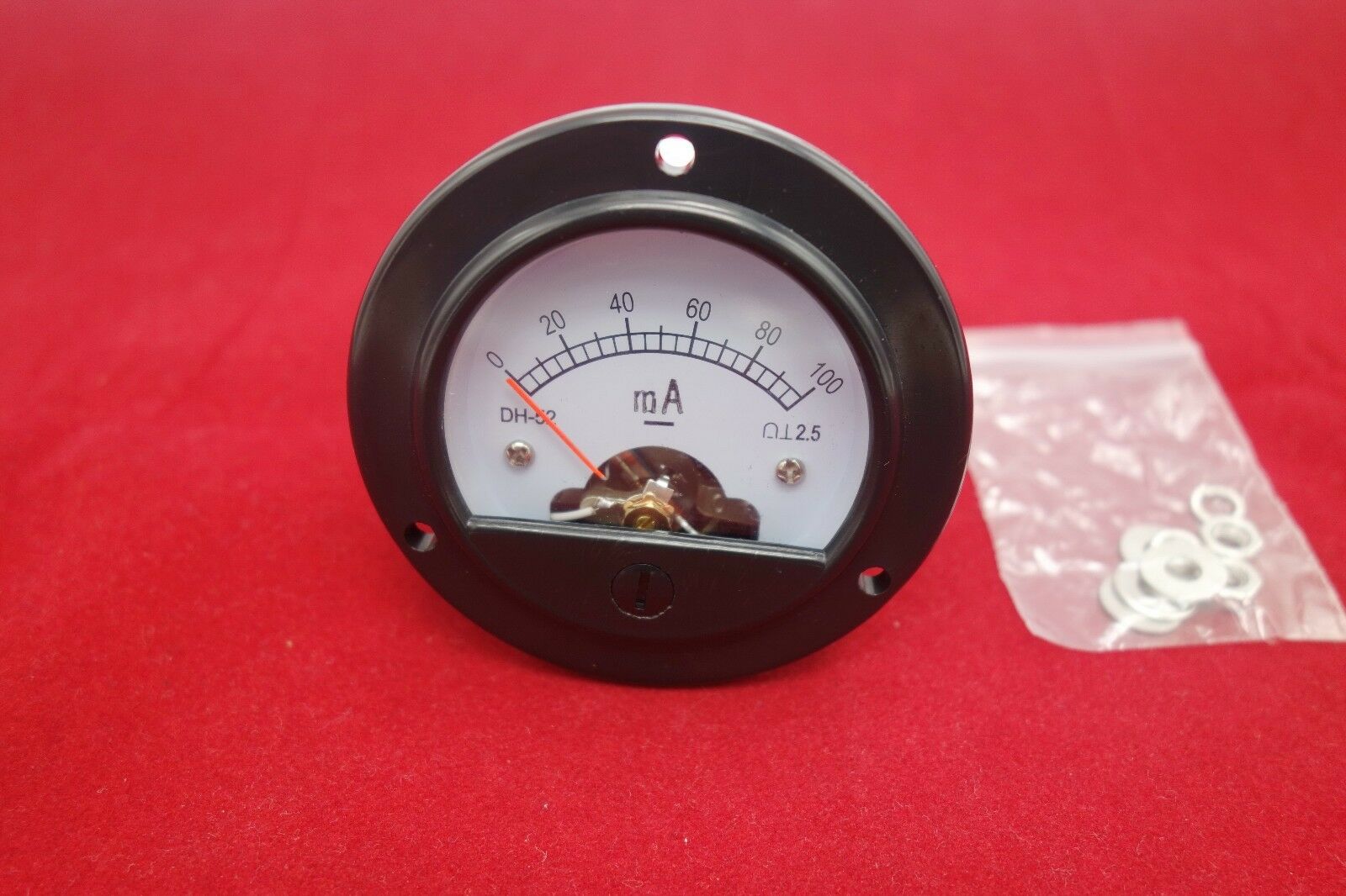 DC 0-100mA Round Analog Ammeter Panel Current Dia. 66.4mm DH52 direct connect