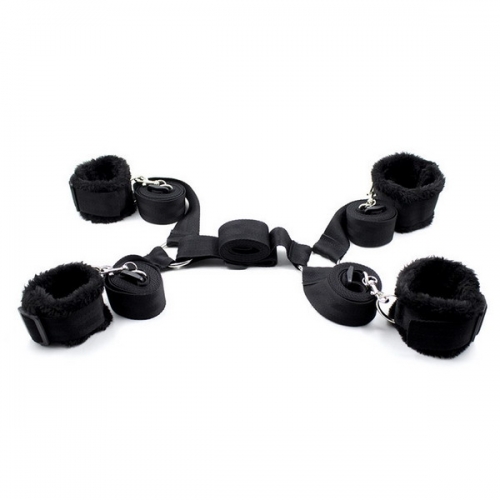 MOG Plush bed tie straps tied hands erotic handcuffs