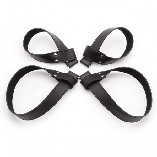 MOG Leather handcuffs cross-binding ankle