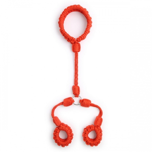 MOG Red hemp rope sex toys tied hands neck cover handcuffs