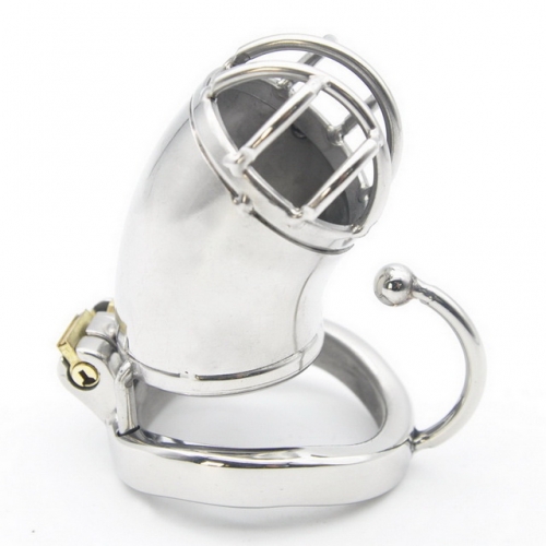 MOG New long men's chastity lock curved with hook ring