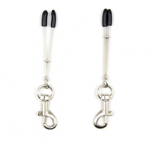 MOG Long breast clip with hook black rubber cap