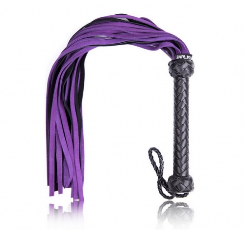 MOG Genuine leather purple bold handle Whip