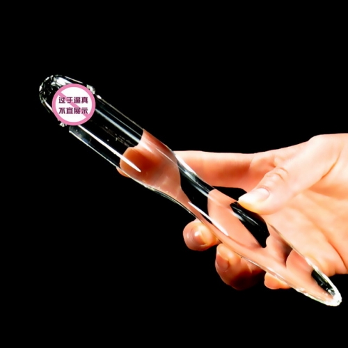MOG Crystal glass simulation penis massage stick