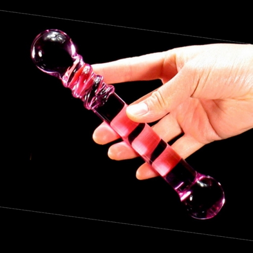 MOG Crystal glass penis massage stick anal plug