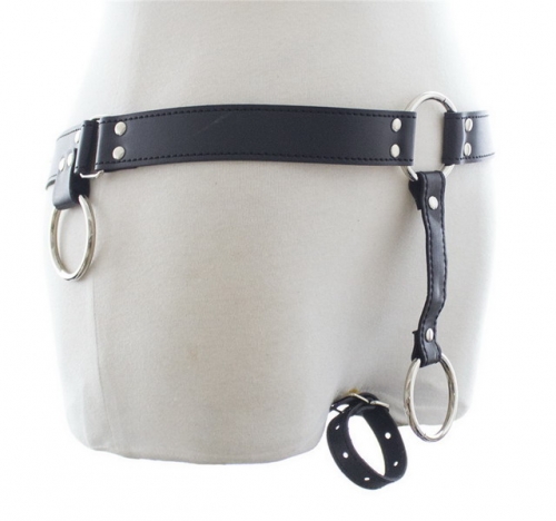 MOG Two-waisted loop leather chastity pants