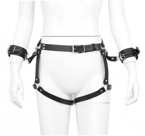 MOG Erotic handcuffs black with lock chastity panties