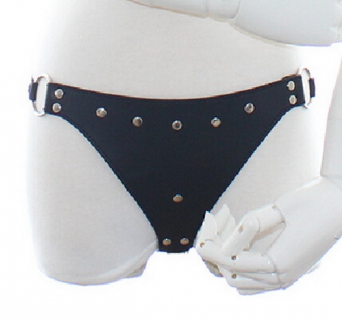 MOG Leather elastic band binding multi-nail  chasitity pants