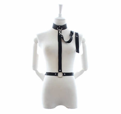 MOG Black nylon simple binding dress