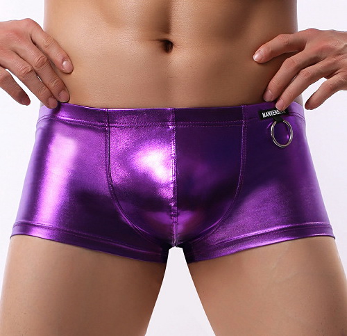 MOG Men's briefs with patent leather and metal trim