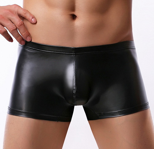MOG Patent leather low-rise sexy bodybuilding men's boxer shorts