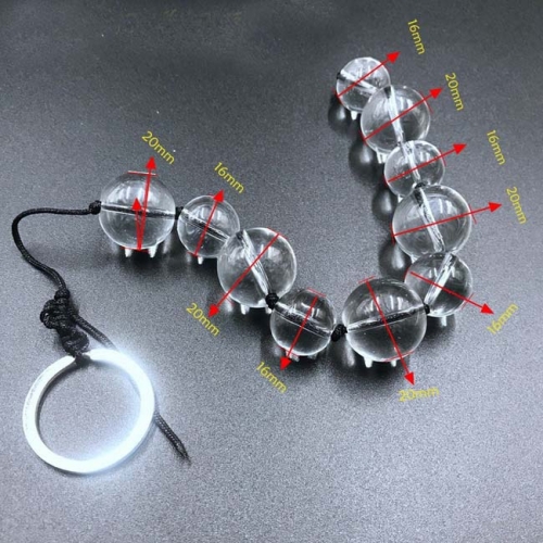 MOG Chrysanthemum crystal glass beads anal plug for women-16/20mm