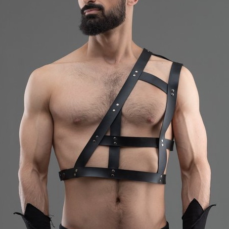 MOG SM erotic toys New leather shoulder straps for men Leather Harness Underwear Set