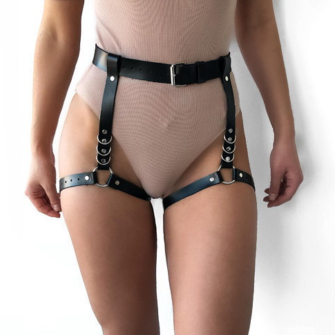 MOG Garter belt bondage leather suspender waist belt suspender underwear underwear bondage