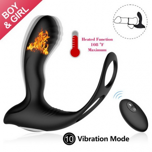 MOG Male vestibule ring lock fine vestibule 10 frequency heating vibration prostate massager sex toy