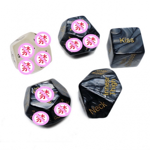 MOG New recommended 5-in-1 suit environmental protection acrylic marble pattern dice multi-faceted adult pose English dice
