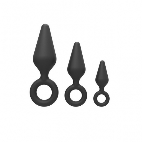 MOG Pull ring male and female masturbation device three-piece silicone anal plug to stimulate the backyard pull beads sexy adult products Sex toys