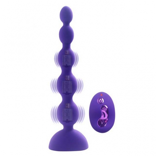Aphrodisia remote control tri-core pull beads anal stimulating anal plug 10 frequency vibration charging sex toy HC189024 sex toy