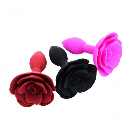 MOG Environmentally friendly material anal plugs Adult toy rose flower female sp silicone removable female anal plug