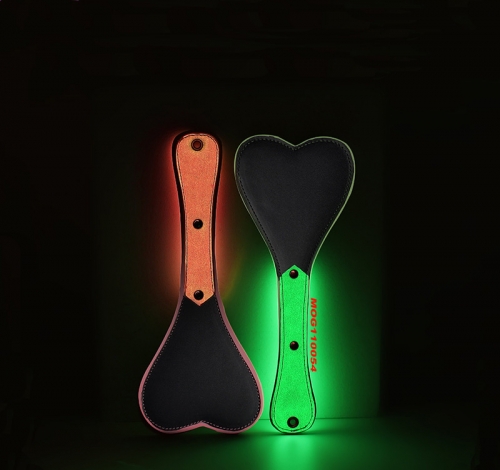 MOG Luminous sexy leather shoot BDSM Fluorescence leather hand paddles SM pat spanking beat paddle for adult Sex Game
