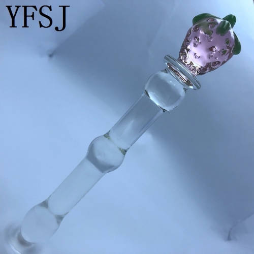 MOG Strawberry G point back court crystal glass anal ball