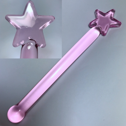 MOG Full powder long pentagonal, girl's great taste, masturbation stick, crystal glass backyard massage stick