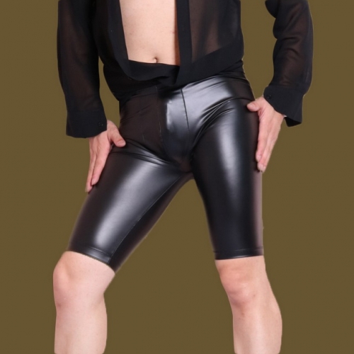 MOG Men's latex ammonia casual five-point pants NK36 skinny swimming trunks