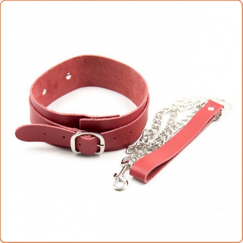 MOG Red Genuine Leather Collars MOG-BSC005