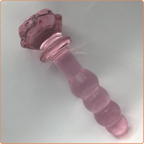 MOG Rose Flower Glass Anal Beads MOG-ABF025-4