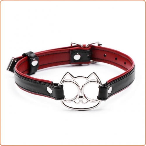 MOG Leather metal cat face pin buckle neck cover MOG-BSC062