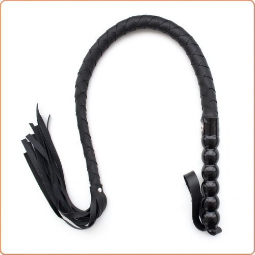 MOG Long leather whip with wooden handle MOG-BSG083
