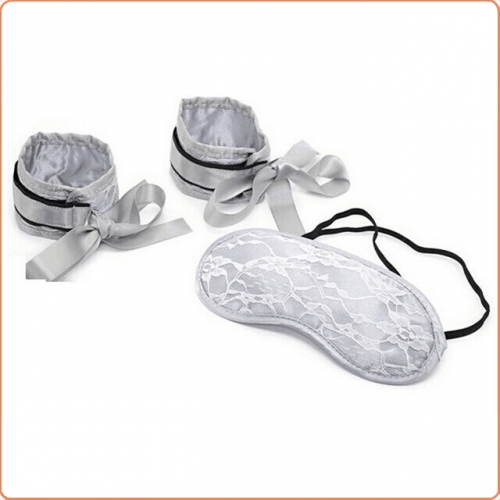 MOG Silver lace two-piece eye mask handcuffs MOG-BSI053